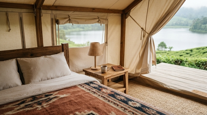 Sensasi Bermalam di Glamping Lakeside Rancabali